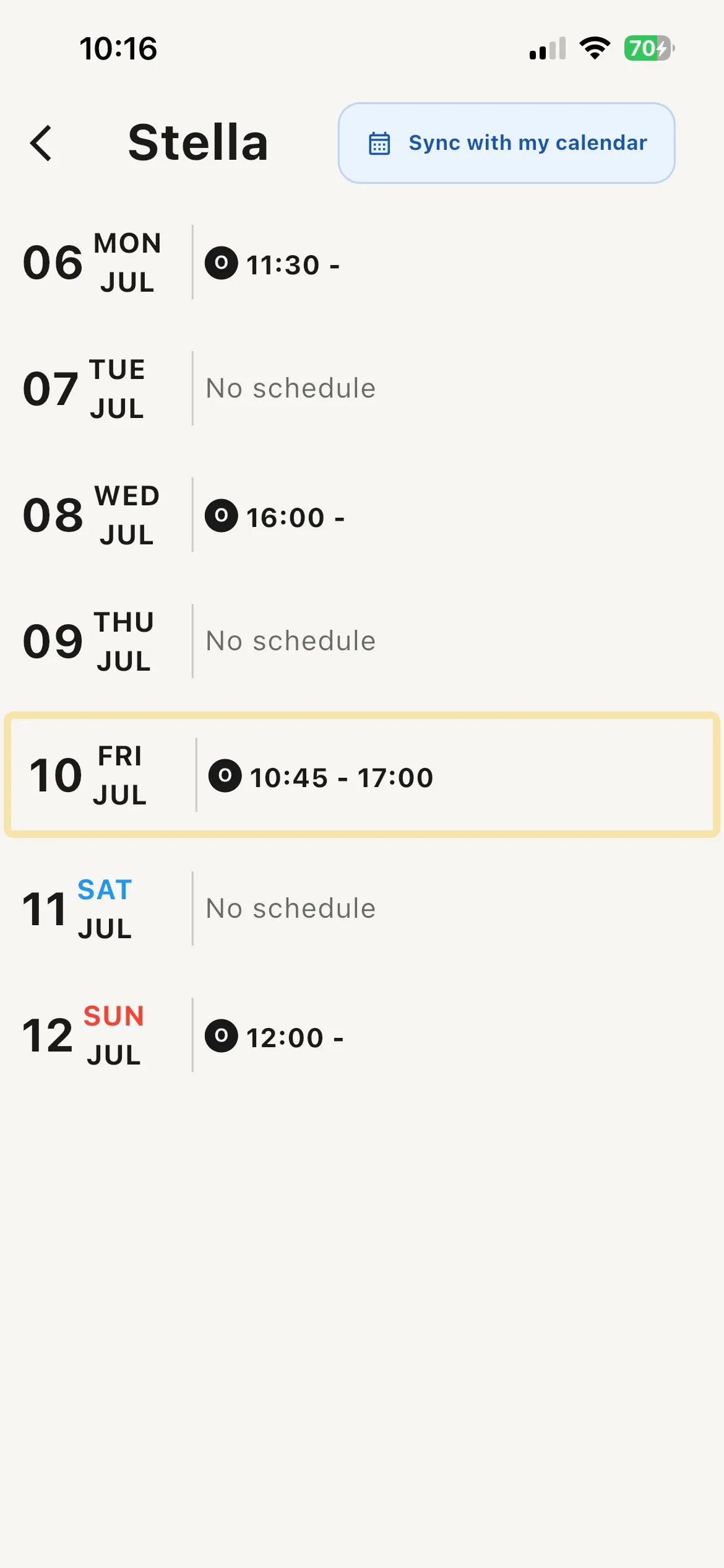 Staff receiving the published schedule on their phone
